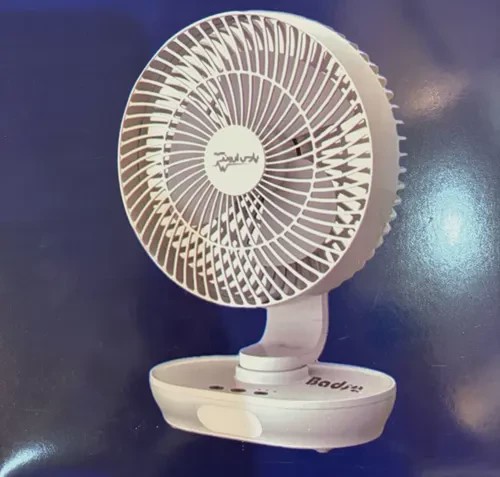 پنکه رومیزی شارژی چرخشی چراغدار پارس اروند