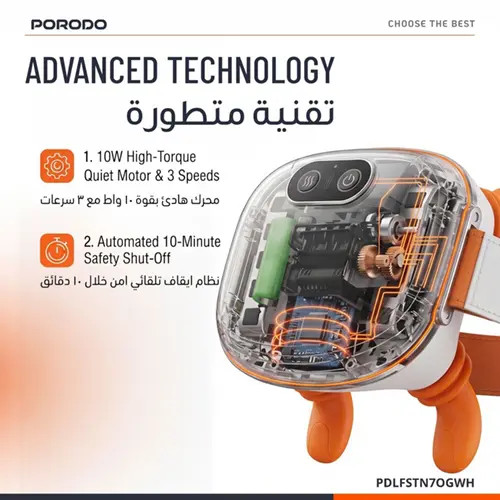 ماساژور طرح دست شارژی گردن و شانه Porodo Lifestyle مدل RELAXROBO